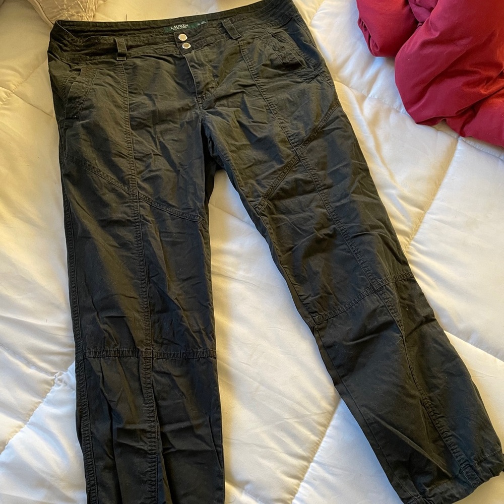 Ralph Lauren ankle black cotton pants.  Size 10